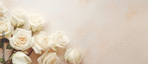 White flowers contrast with natures backdrop isolated pastel background Copy space