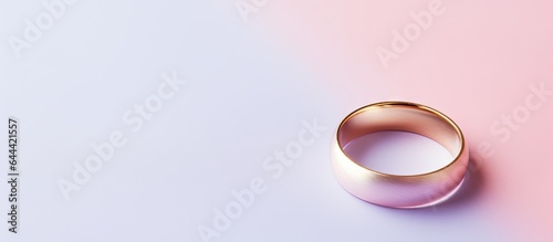 The exquisite marriage band isolated pastel background Copy space