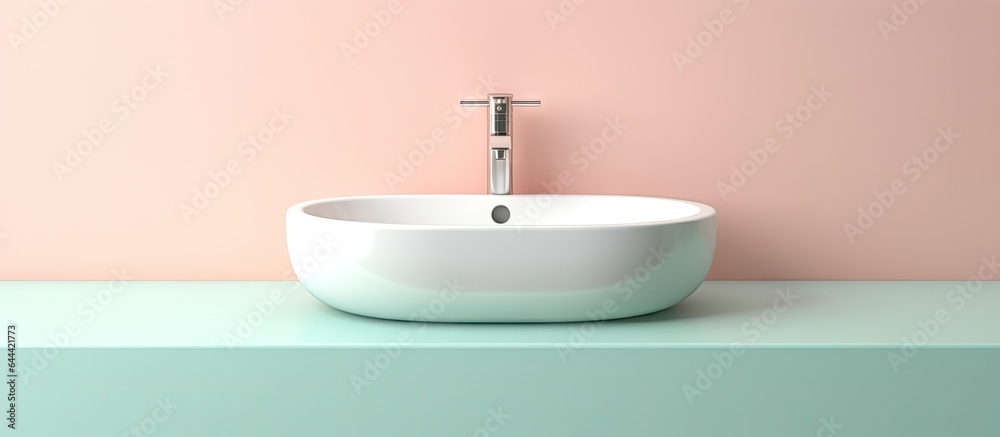Sink isolated on a isolated pastel background Copy space computer generated image Sink isolated on a isolated pastel background Copy space computer generated image