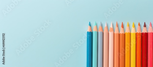 Post it with colored pencil on a isolated pastel background Copy space