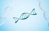 DNA in the blue background, 3d rendering.