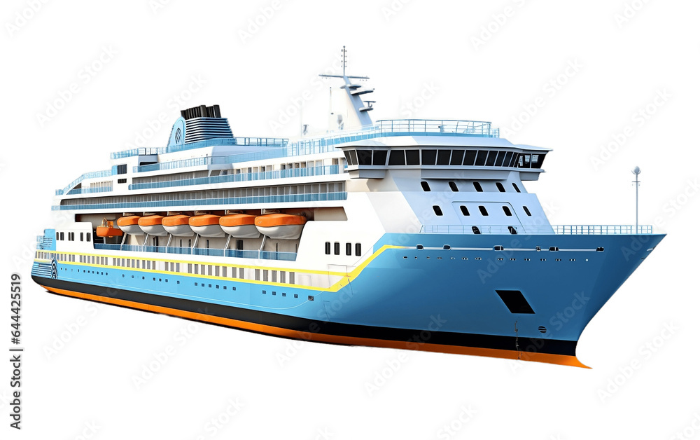 Ferry Isolated on Transparent PNG Background, rendering. Generative AI