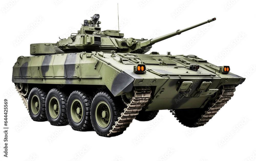 Infantry Fighting Vehicle Isolated on Transparent PNG Background, rendering. Generative AI