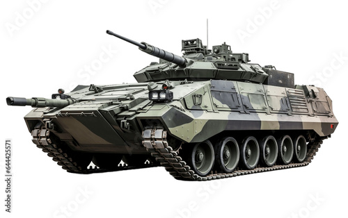 Fighting Tank Isolated on Transparent PNG Background, rendering. Generative AI