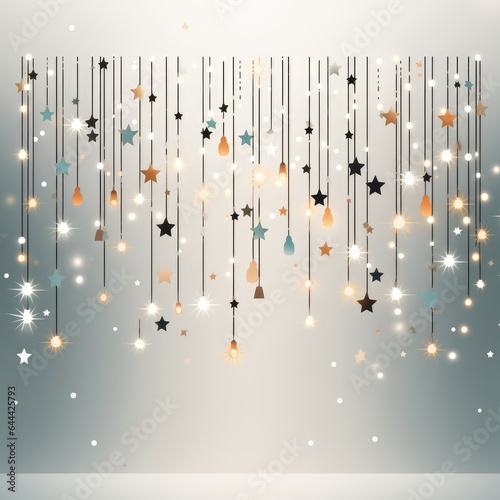 Enchanting Fairy Light Backdrop Flat Illustration for Whimsical Designs and Magical Themes