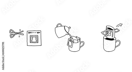 Drip Coffee bag Instructions guide how to brew pour over coffee