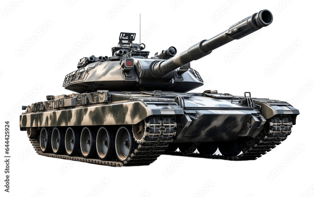 Tank Main Battle Isolated on Transparent PNG Background, rendering. Generative AI