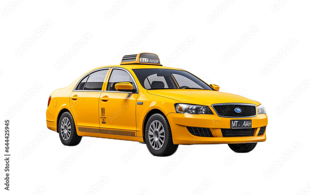 Taxi Isolated on Transparent PNG Background, rendering. Generative AI - obrazy, fototapety, plakaty 