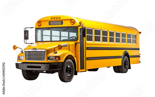 School Bus Isolated on Transparent PNG Background, rendering. Generative AI