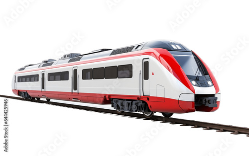 Train Isolated on Transparent PNG Background, rendering. Generative AI