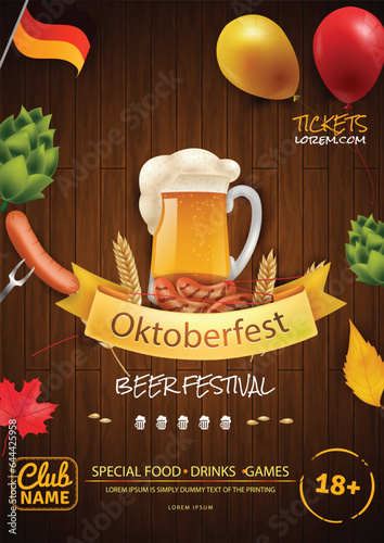 Free vector festive oktoberfest poster