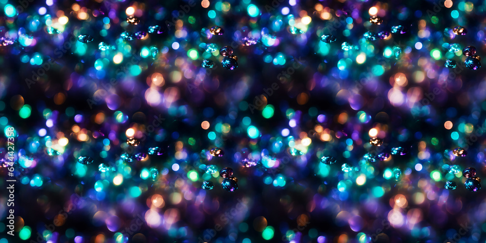  Vivid, colorful bokeh lights that create a mesmerizing, abstract backdrop. Seamless repeatable background.