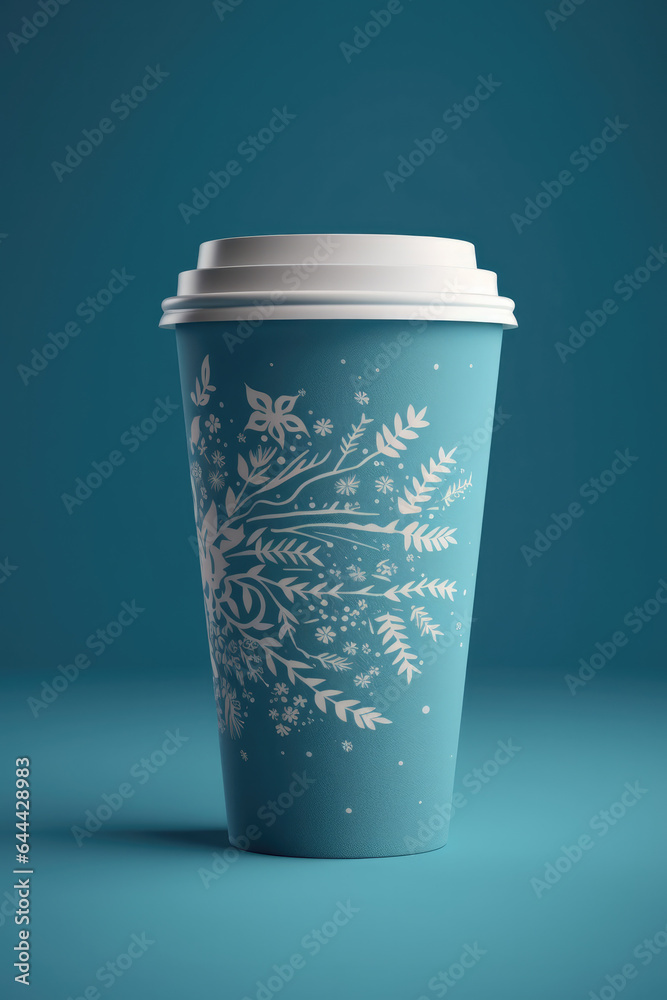 Design minimalistic a paper cup with winter theme Design minimalistic a paper cup with winter theme