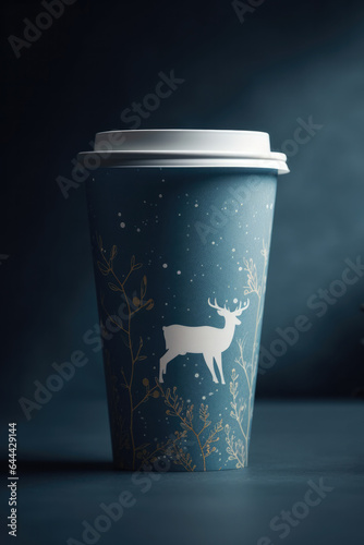 Design minimalistic a paper cup with winter theme