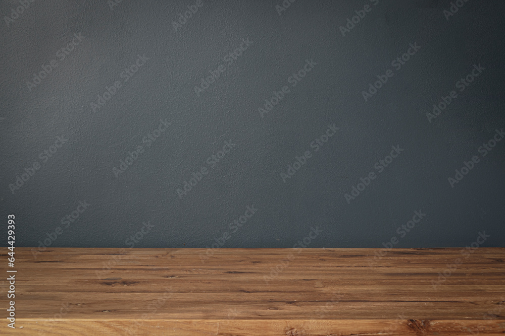 Table background. Wooden table and white empty wall Table background. Wooden table and white empty wall