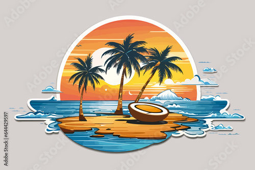 summer water beach island round