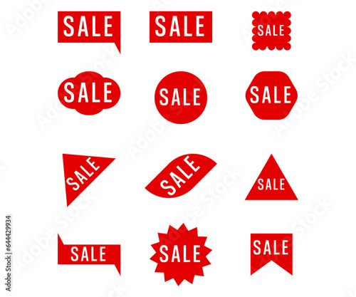 set of sale ribbon tags. sale banners