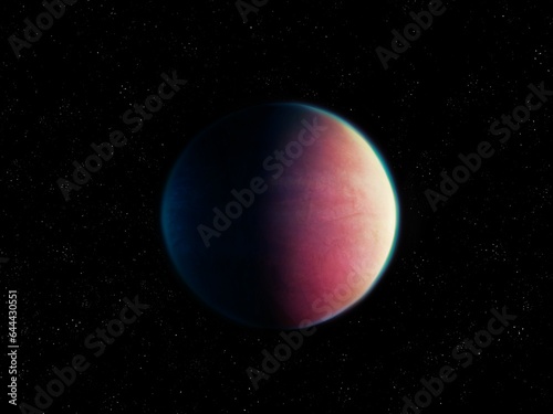 Extrasolar planet isolated in space. A distant exoplanet is similar to Earth. Distant Earth-size planet. © Nazarii