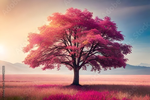 Colorful tree with leaves 