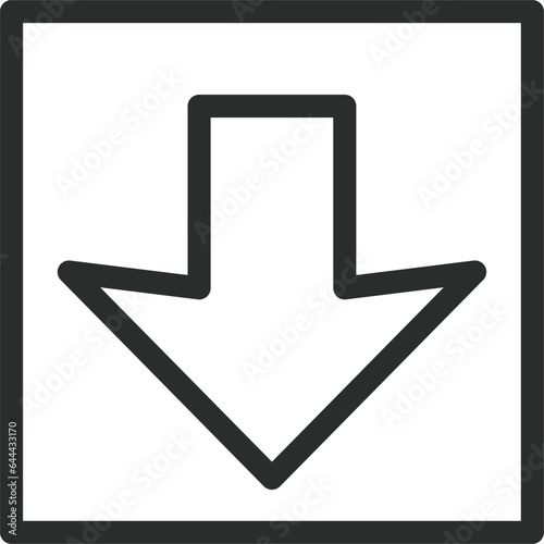 シンプルな標識の線画単品イラスト　中央線