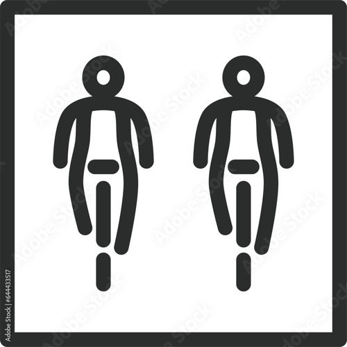 シンプルな標識の線画単品イラスト　並進可