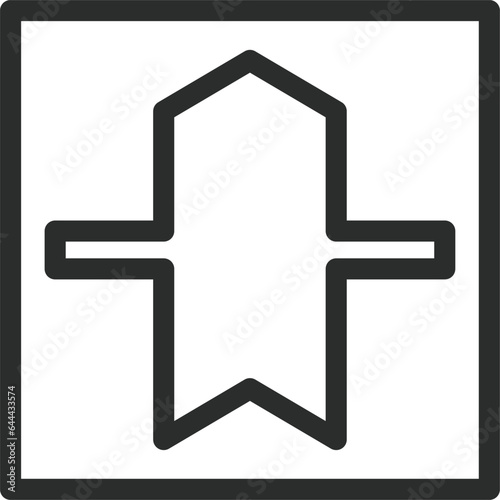 シンプルな標識の線画単品イラスト　優先道路