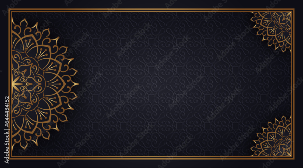 Green and gold, luxury mandala background