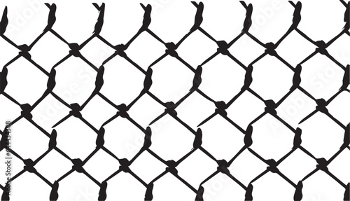 Wire Fence, Industrial Fence, Chain Fence, Vector Illustration, SVG