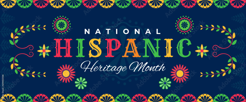 National Hispanic Heritage Month Horizontal Background Vector Design