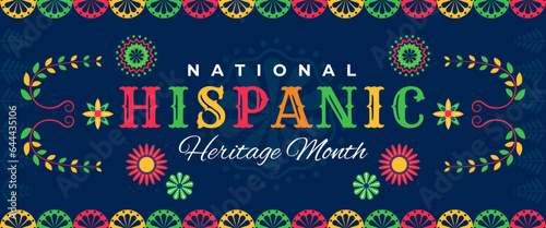 National Hispanic Heritage Month Horizontal Background Vector Design