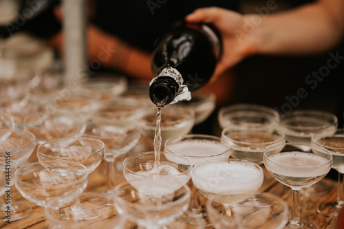 champagne being poured into glass