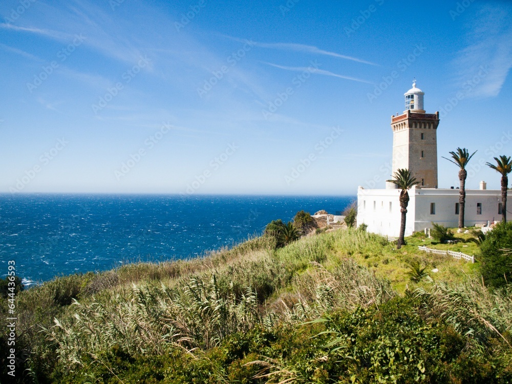 lighthouse in the sea in Tanger