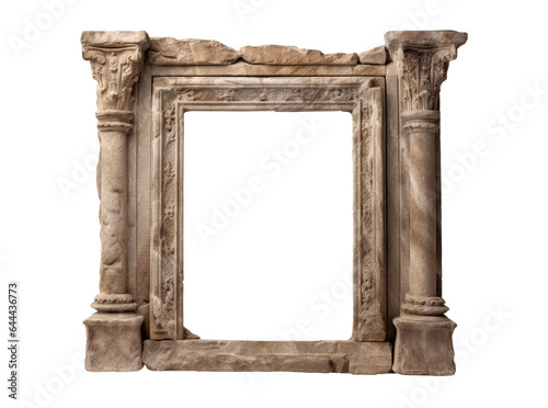 Isolated ancient antique portal, entrance to the building.