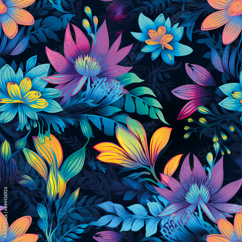 3D Flower Seamless Pattern