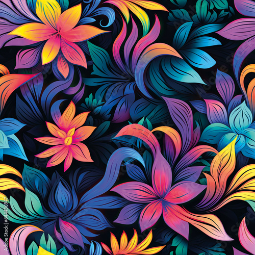3D Flower Seamless Pattern