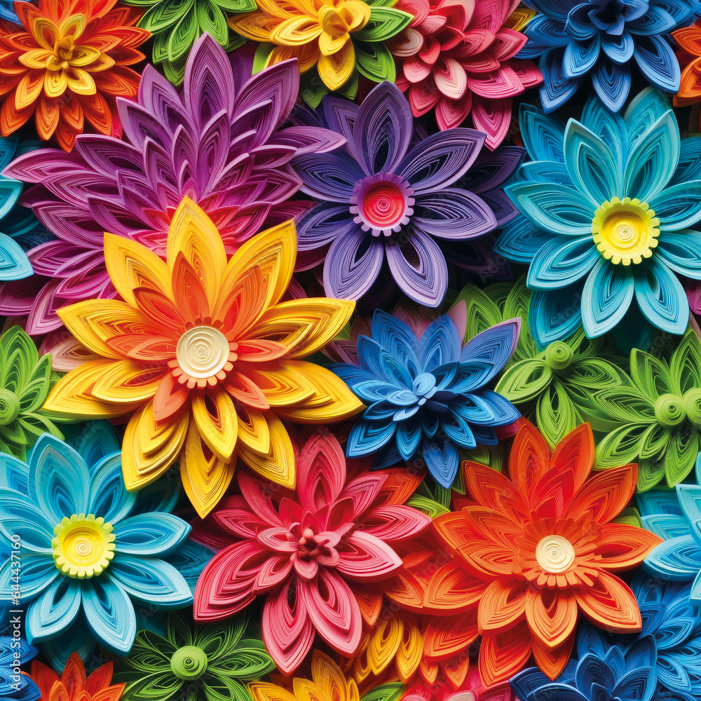 3D Flower Seamless Pattern 3D Flower Seamless Pattern