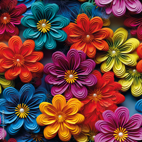 3D Flower Seamless Pattern