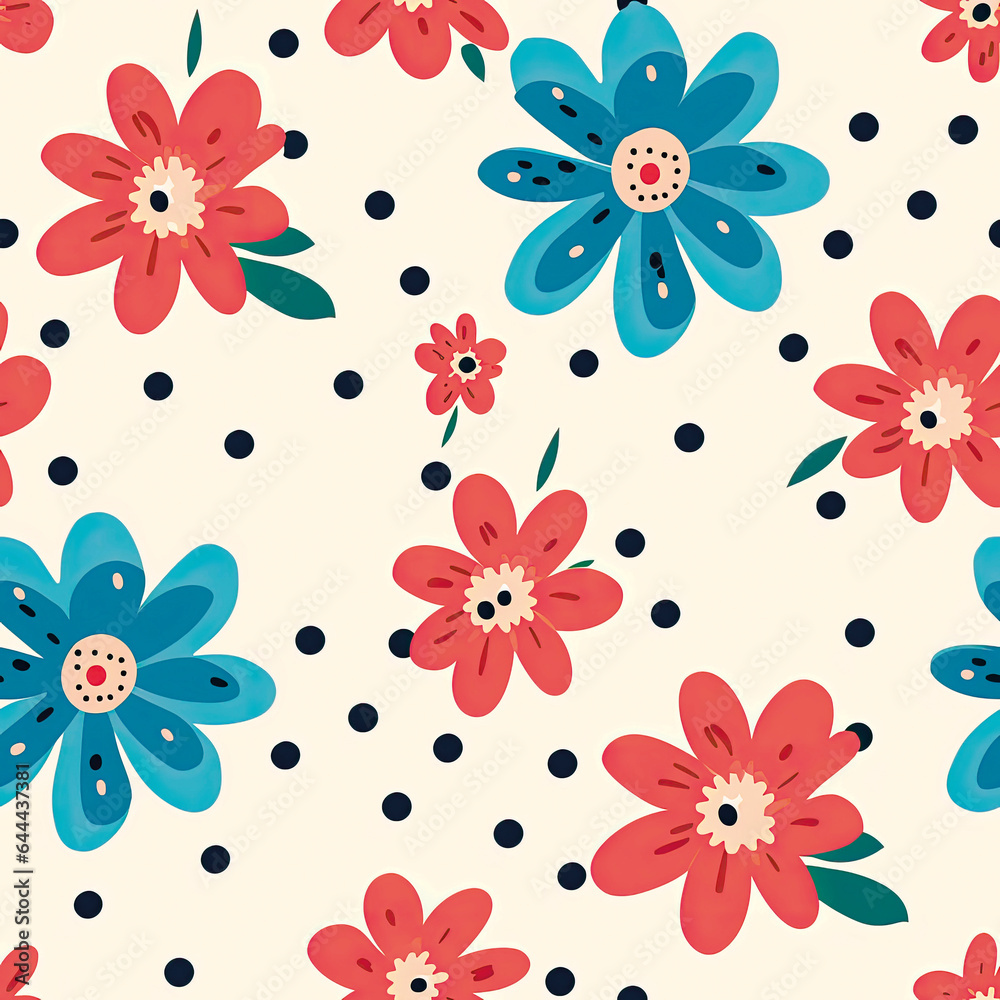 3D Flower Seamless Pattern 3D Flower Seamless Pattern