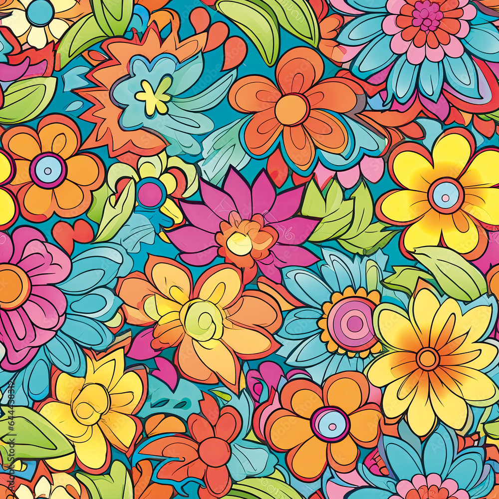 3D Flower Seamless Pattern 3D Flower Seamless Pattern