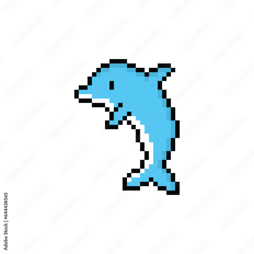 pixel dolphin icon. Vector pixel art marine dolphin 8 bit game logo for company
pixel dolphin icon. Vector pixel art marine dolphin 8 bit game logo for company
