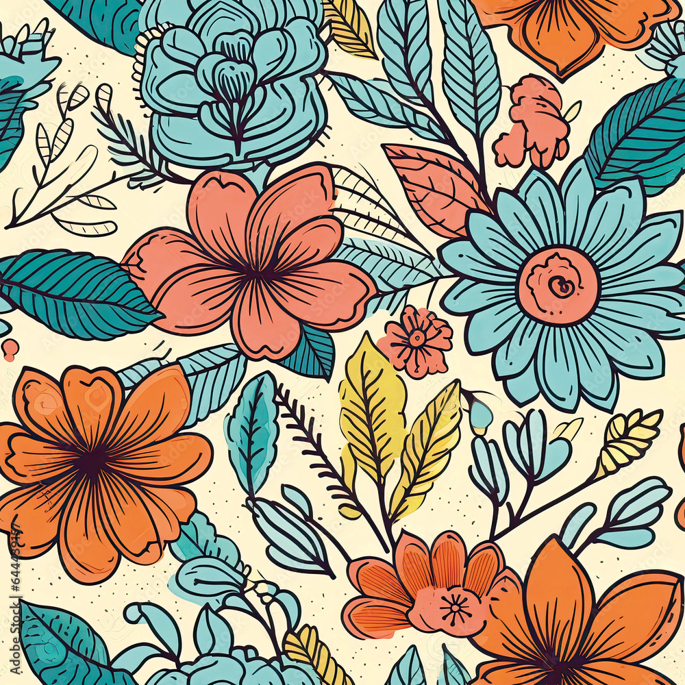 3D Flower Seamless Pattern 3D Flower Seamless Pattern