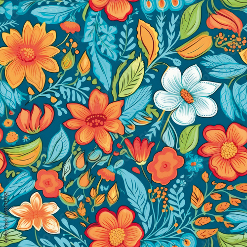 3D Flower Seamless Pattern