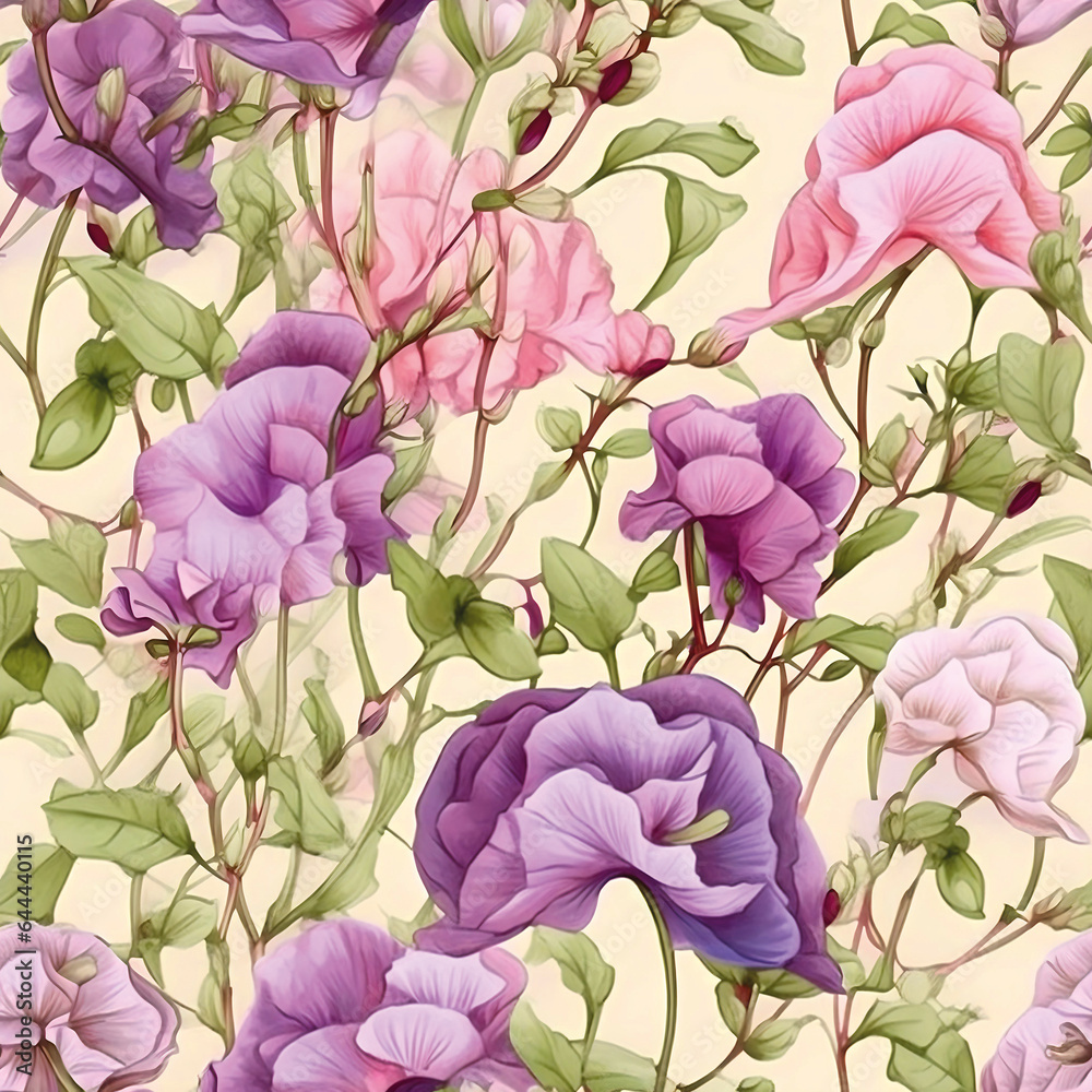 3D Flower Seamless Pattern