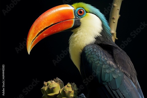 A colorful toucan captured in a striking side profile portrait © Muhammad Ishaq