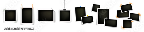 Photo Frame Collection. Polaroid photo frame set. Set of polaroid vector photo frames on a transparent background