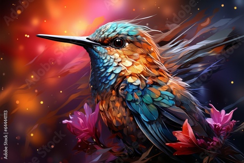 Delight in a charming hummingbird illustration, featuring endearing, expressive eyes © Muhammad Ishaq