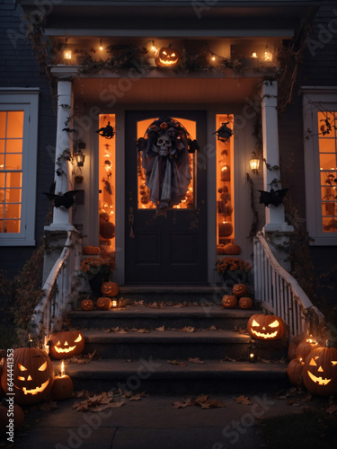 A home decorated for halloween photo