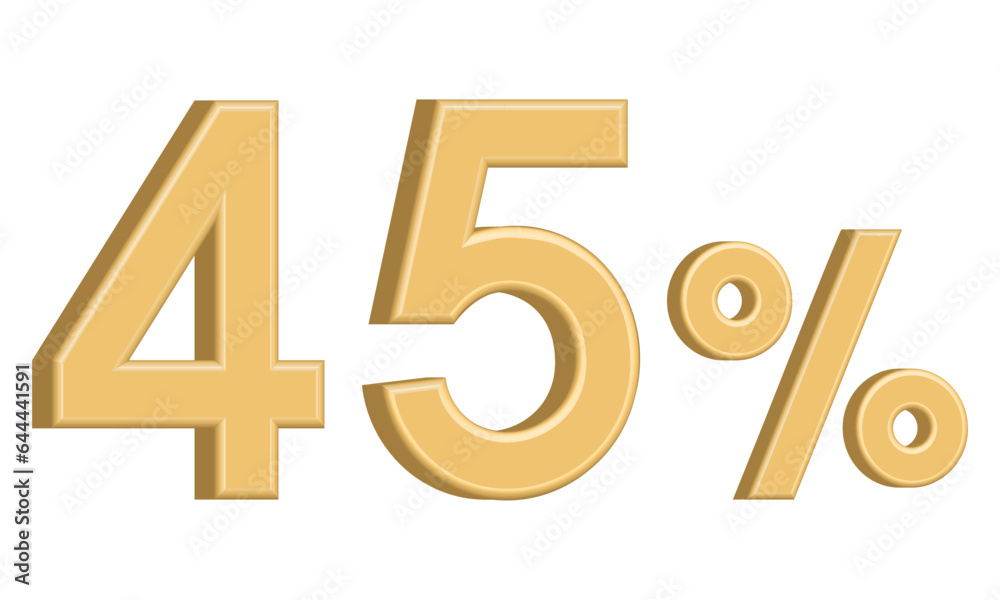 Golden three-dimensional vector number 45 percent Golden three-dimensional vector number 45 percent