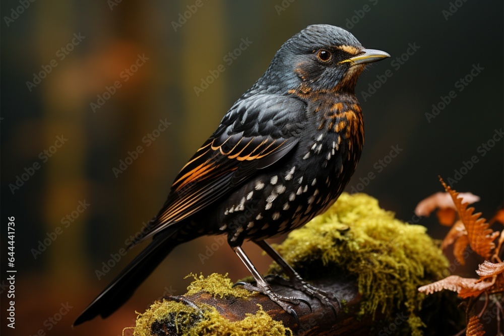 Obraz premium Meet Turdus merula, the common blackbird within the Turdidae family