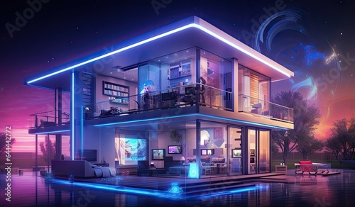 Futuristic smart home exterior created with AI © Timeless_art